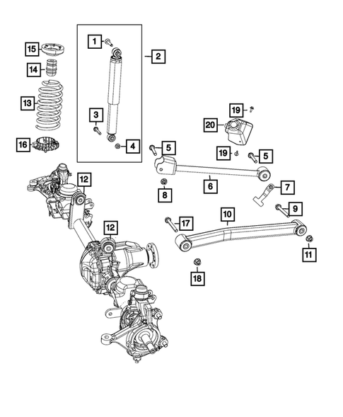Front Suspension, Strut and Cradle for 2021 Jeep Wrangler #0