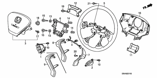 Steering Wheel (SRS) for 2008 Honda Pilot #0