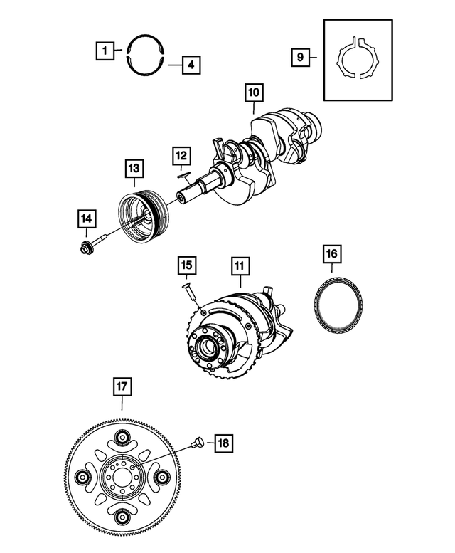 4884563AD - 2.4L Gas; Engine: Engine Crankshaft Package for Mopar Image