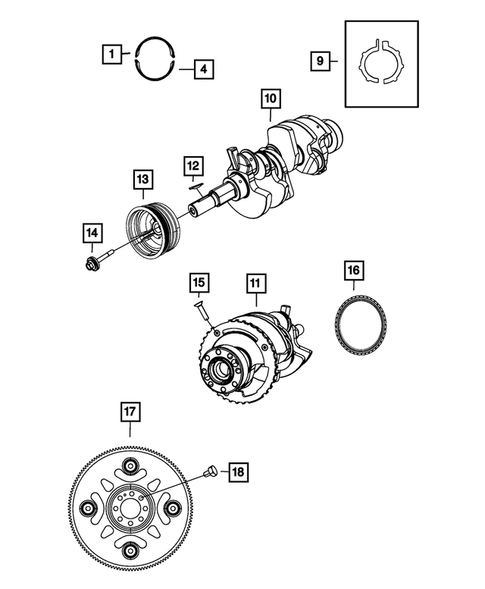 Crankshaft, Piston, Drive Plate, Flywheel, and Damper for 2010 Dodge Caliber #1