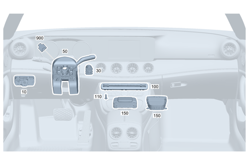 Switch in Instrument Panel and Center Console for 2026 Mercedes-Benz CLA35 AMG #0