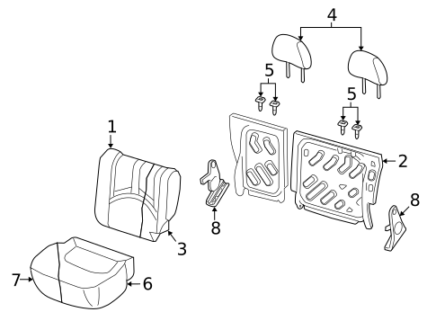 Rear Seat Components for 2006 Mercury Mariner #1