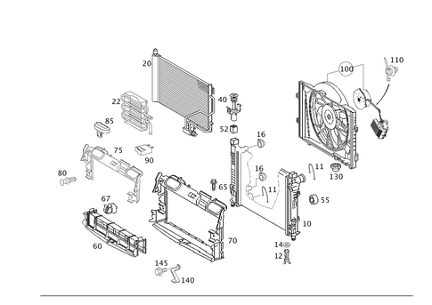 Radiator, Mounting, and Covering for 2001 Mercedes-Benz C240 #0