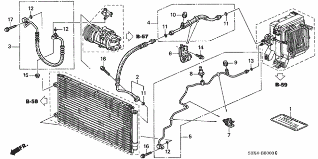 A/C Hoses - Pipes (Single) for 1999 Honda Odyssey #0