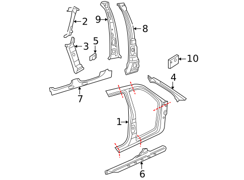 Center Pillar for 2005 Ford Explorer #0