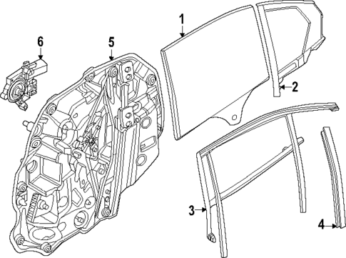 Glass - Rear Door for 2025 BMW 550e xDrive #0