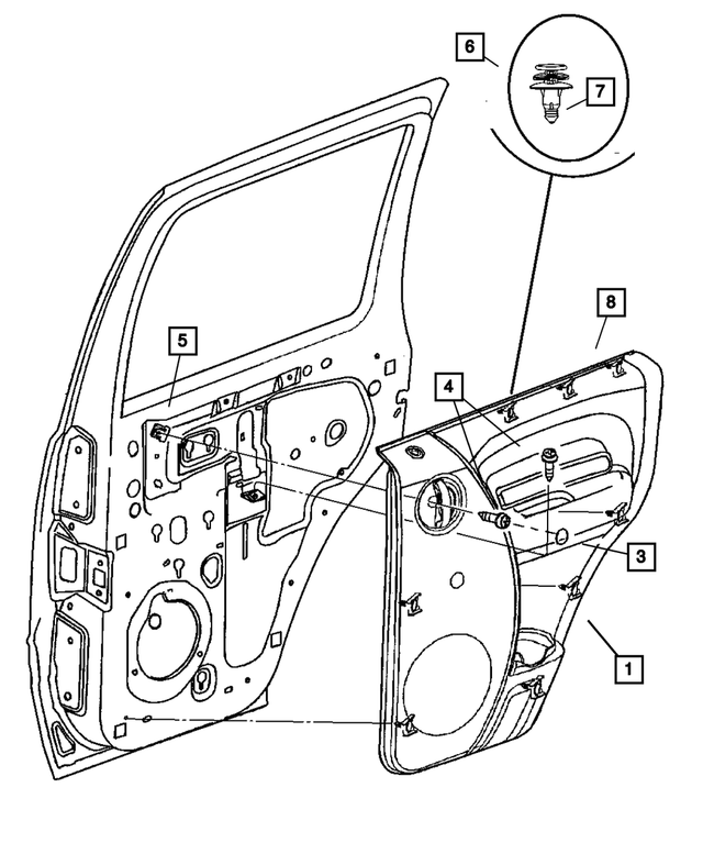 5GF231D2AK - : Rear Door Trim Panel, Left for Mopar Image