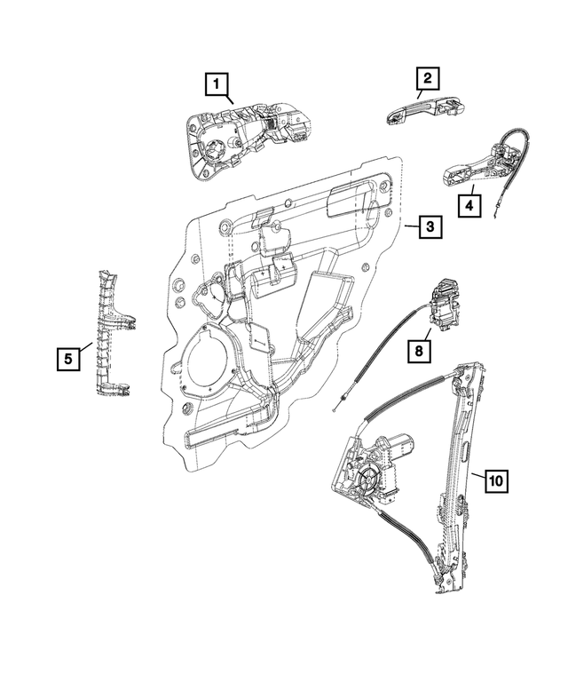 6QP87U00AA - : Exterior Door Handle, Right for Mopar Image