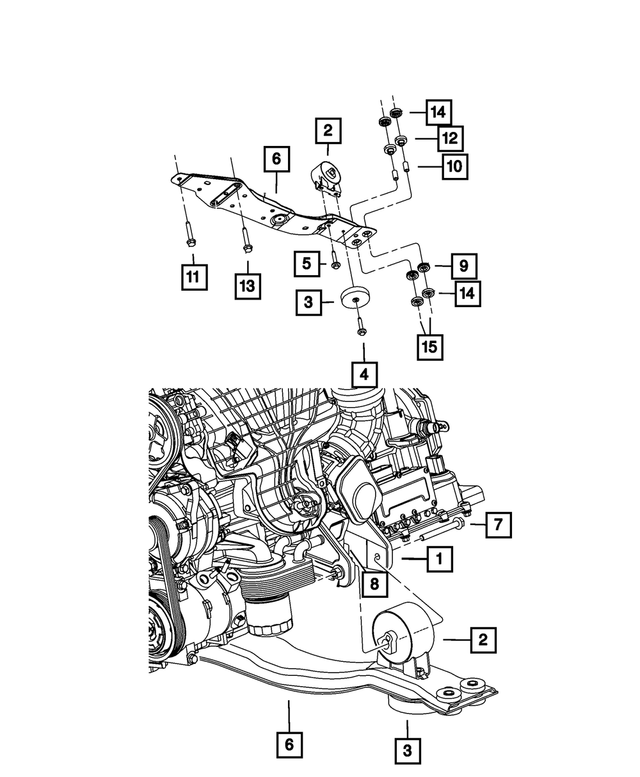 6508624AA - 2.4L Gas; Engine: Hex Head Bolt And Washer, Mounting for Mopar Image image