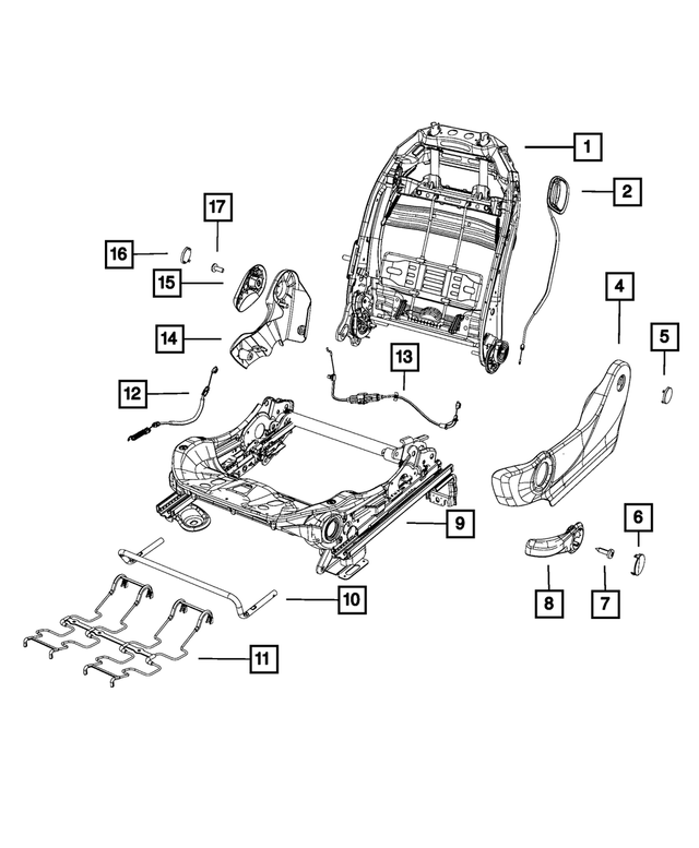 68194583AB - Interior Trim: Front Seat Back Frame for Mopar Image