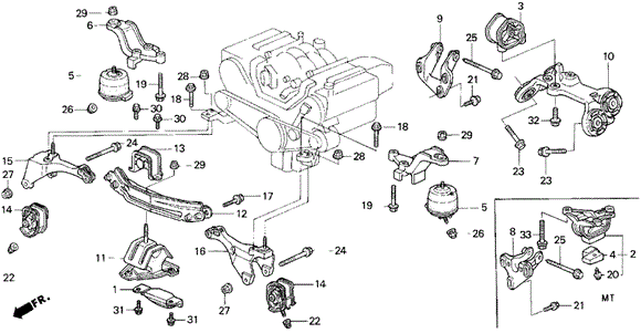 Engine Mount ('93-'95) for 1995 Acura Legend #0
