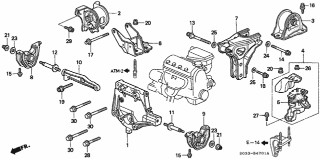 AT Engine Mount for 1997 Honda Civic #0