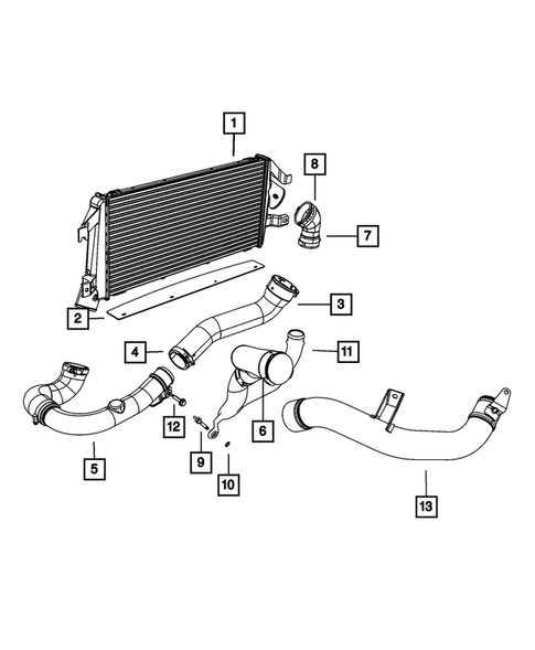 Radiator and Related Parts; Charge Air Cooler for 2011 Jeep Compass #2
