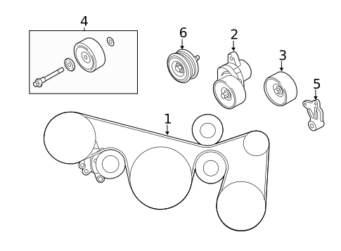 Belts & Pulleys for 2012 Nissan Quest #0