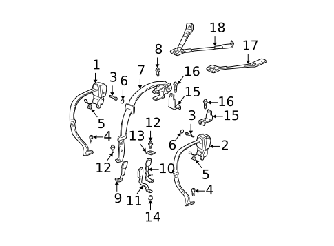 Rear Seat Belts for 2000 Cadillac DeVille #0