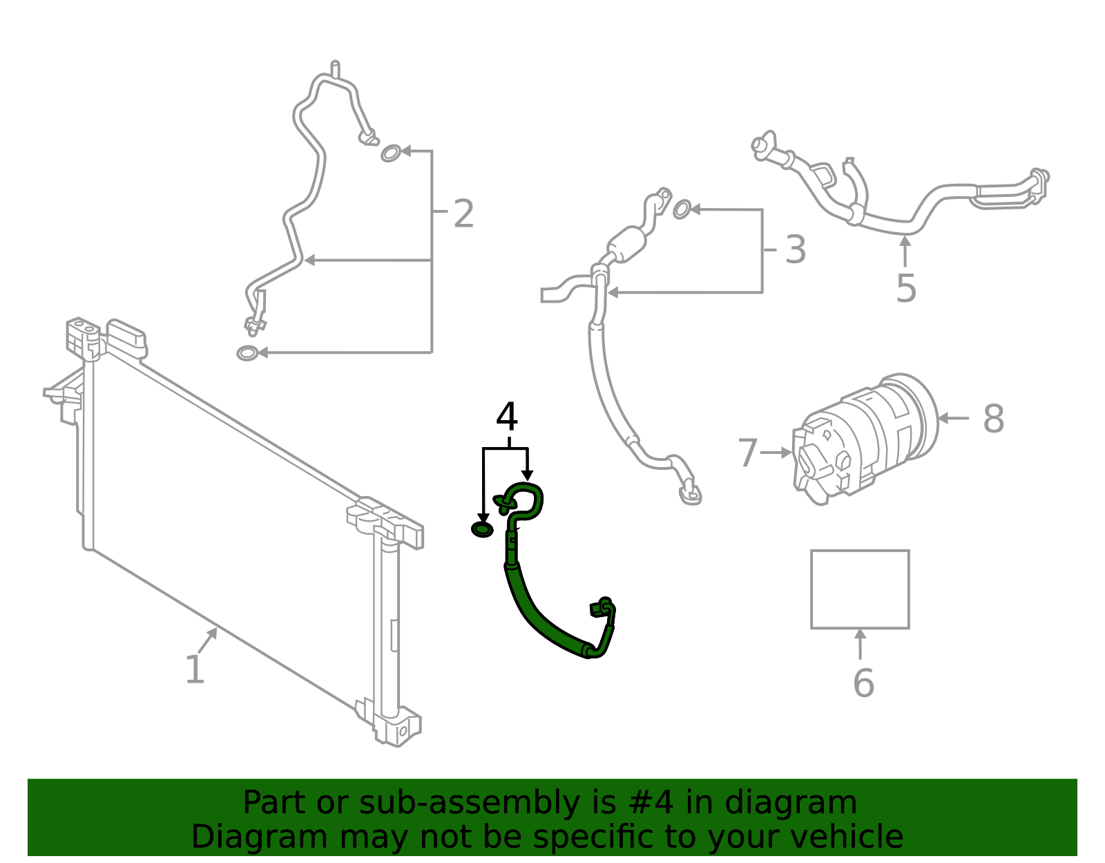 A/C Refrigerant Discharge Hose - Nissan (92490-6CB0A)