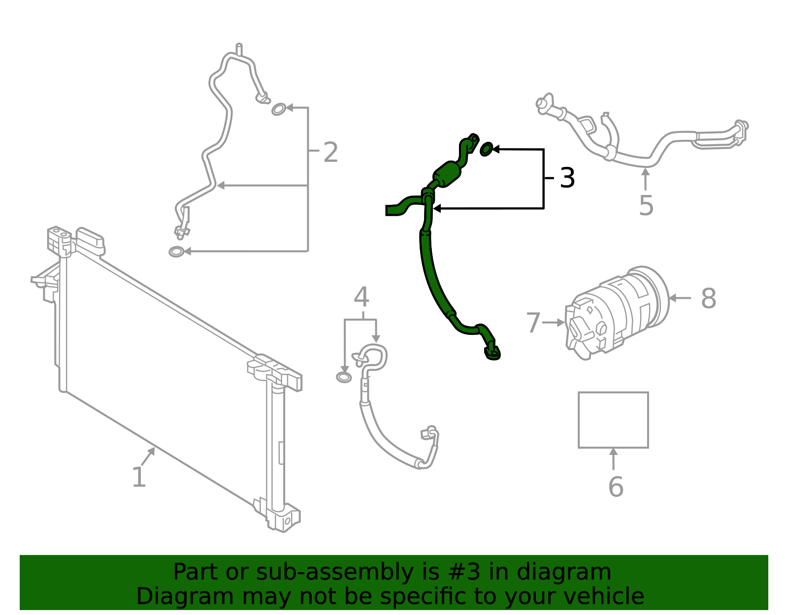 A/C Refrigerant Suction Hose - Nissan (92480-6CB0A)