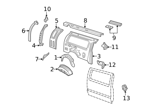 Inner Structure & Rails for 2013 Ford E-150 #0