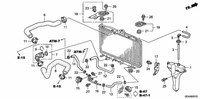 Radiator Hose - Reserve Tank for 2008 Acura TSX #0
