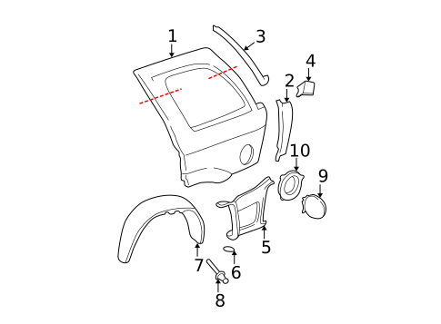Quarter Panel & Components for 2008 GMC Envoy #0