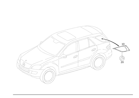 Rear-Side Window for 2002 Mercedes-Benz ML500 #0
