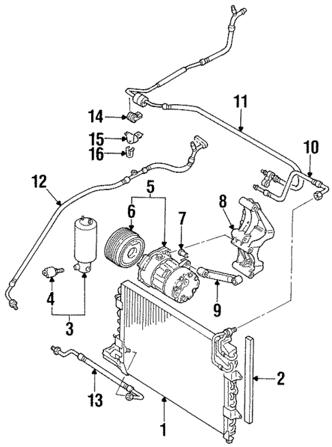 Condenser, Compressor & Lines for 1995 Volkswagen Golf #0