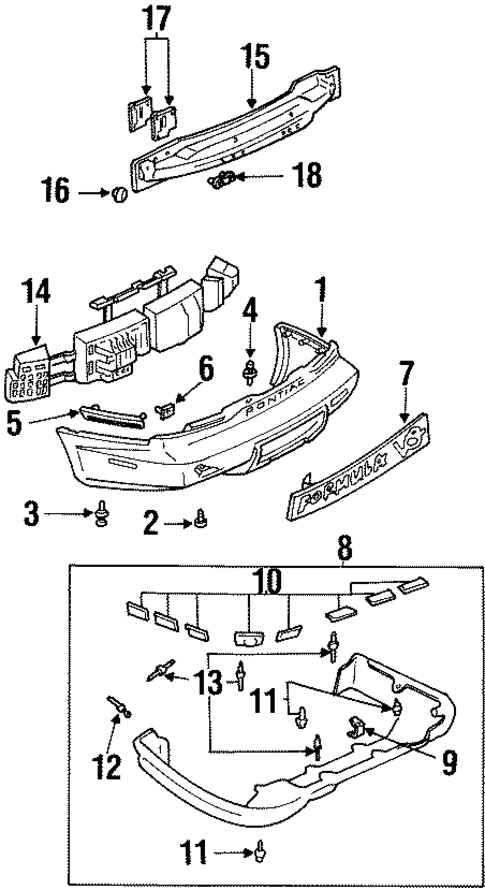 Bumper & Components - Rear for 2002 Pontiac Firebird #0