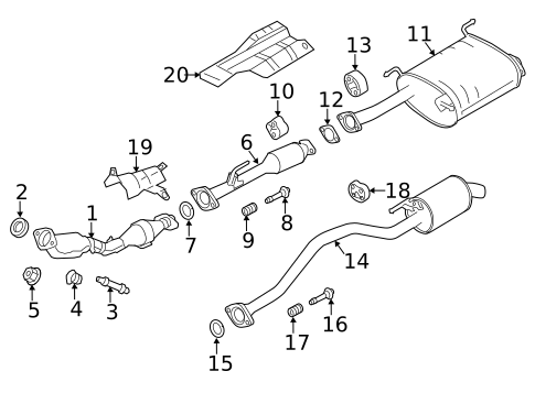 Exhaust Components for 2020 Nissan NV200 | OEM Parts Online