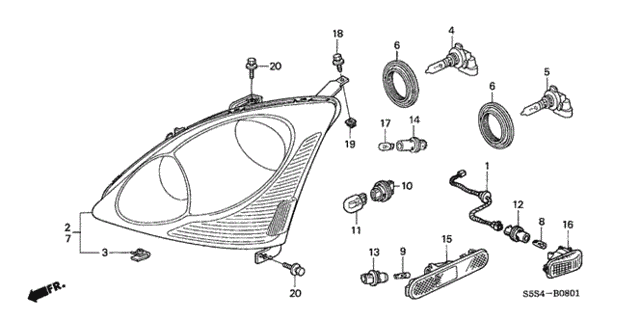 Headlight ('04-'05) for 2005 Honda Civic #0