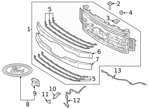 Grille & Components for 2018 Ford F-250 Super Duty #0