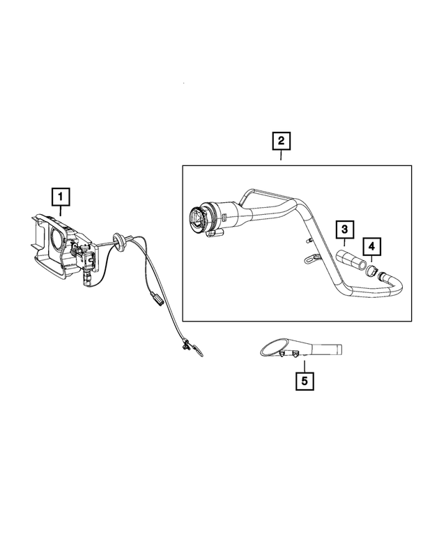 68422927AD - Fuel and Accelerator Pedal: Fuel Filler Housing for Mopar Image