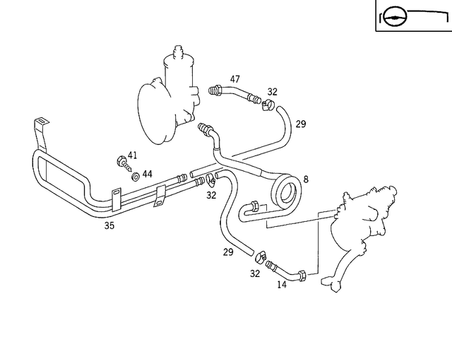 1244661781 - Steering: Hose for Mercedes-Benz Image image
