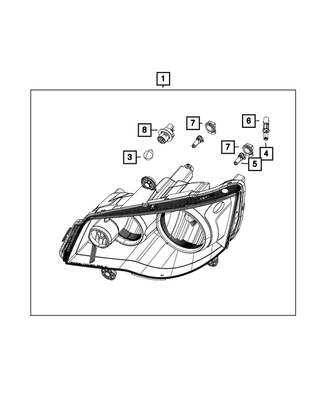 68206501AE - Electrical: Headlamp Park And Turn Lamp, Left for Mopar Image