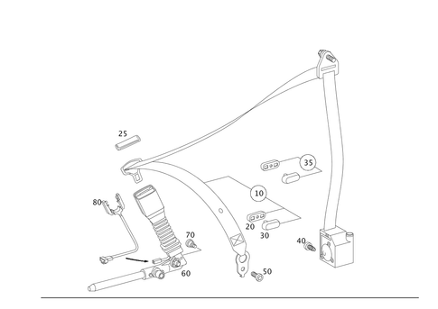 Front Seat Safety Belt for 2007 Mercedes-Benz SLK280 #0