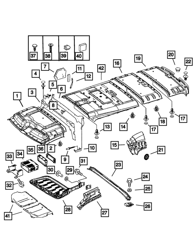 1HA89NCVAA - Interior Trim: Headliner for Dodge: Sprinter 2500, Sprinter 3500 Image