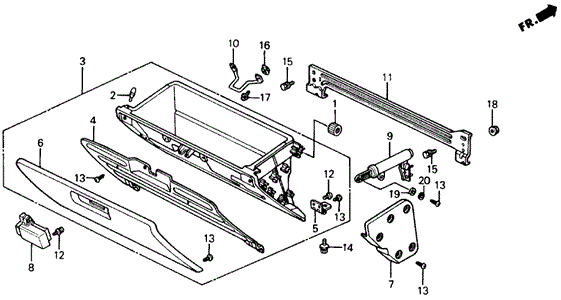 Glove Box ('90-'91) for 1991 Honda Civic #0