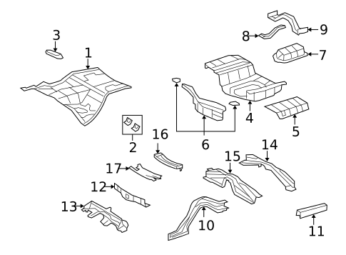 Rear Floor & Rails for 2008 Lexus LS600h #0