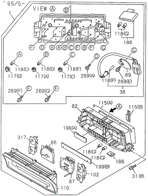 Combination Meter (5) for 1997 Honda Passport #0