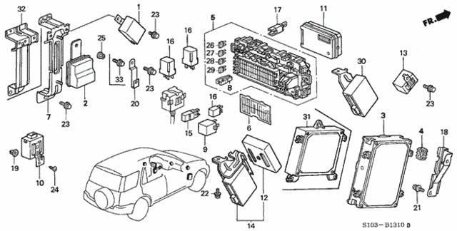 Control Unit (Cabin) for 2001 Honda CR-V #0
