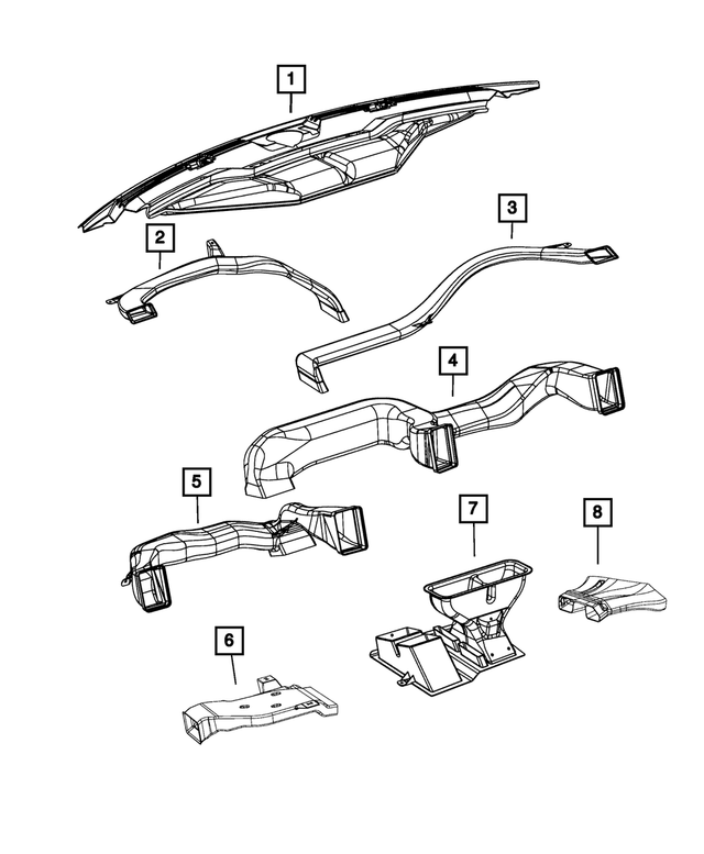 68050665AA - Air Conditioners and Heaters: Demister Duct for Mopar Image