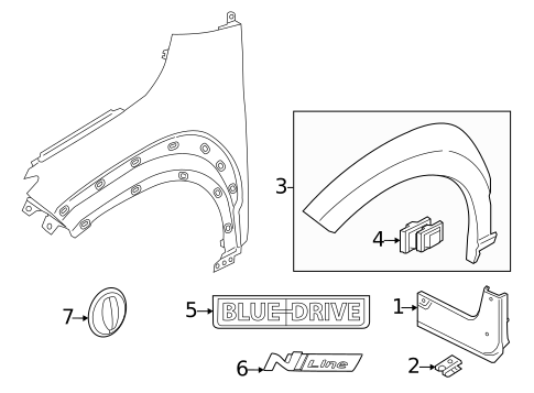 Exterior Trim - Fender for 2021 Hyundai Kona Electric #0