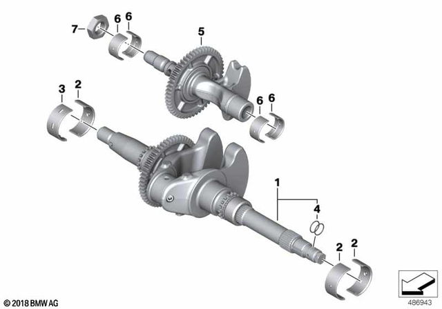 11218552227 - Engine: Crankshaft -  for BMW-Motorrad Image image