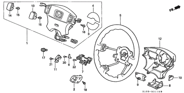 Steering Wheel (SRS) for 1997 Honda CR-V #0