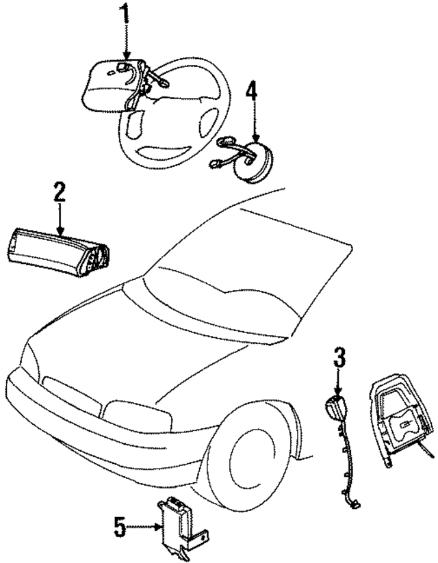 YF2Z14B321AA - Electrical: Air Bag Control Module for Ford Image
