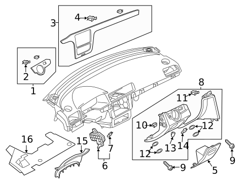Instrument Panel Components for 2019 Volkswagen Passat #0
