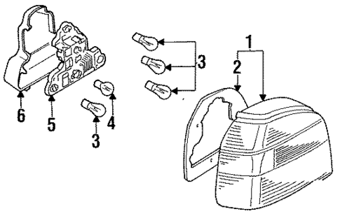 Combination Tail Lamps for 1996 Volkswagen Cabrio #0