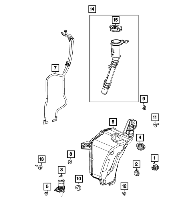 68351570AD - Electrical: Washer Reservoir Filler Neck for Mopar Image