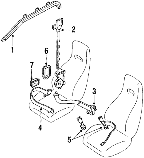 Front Seat Belts for 1993 Nissan 240SX #0