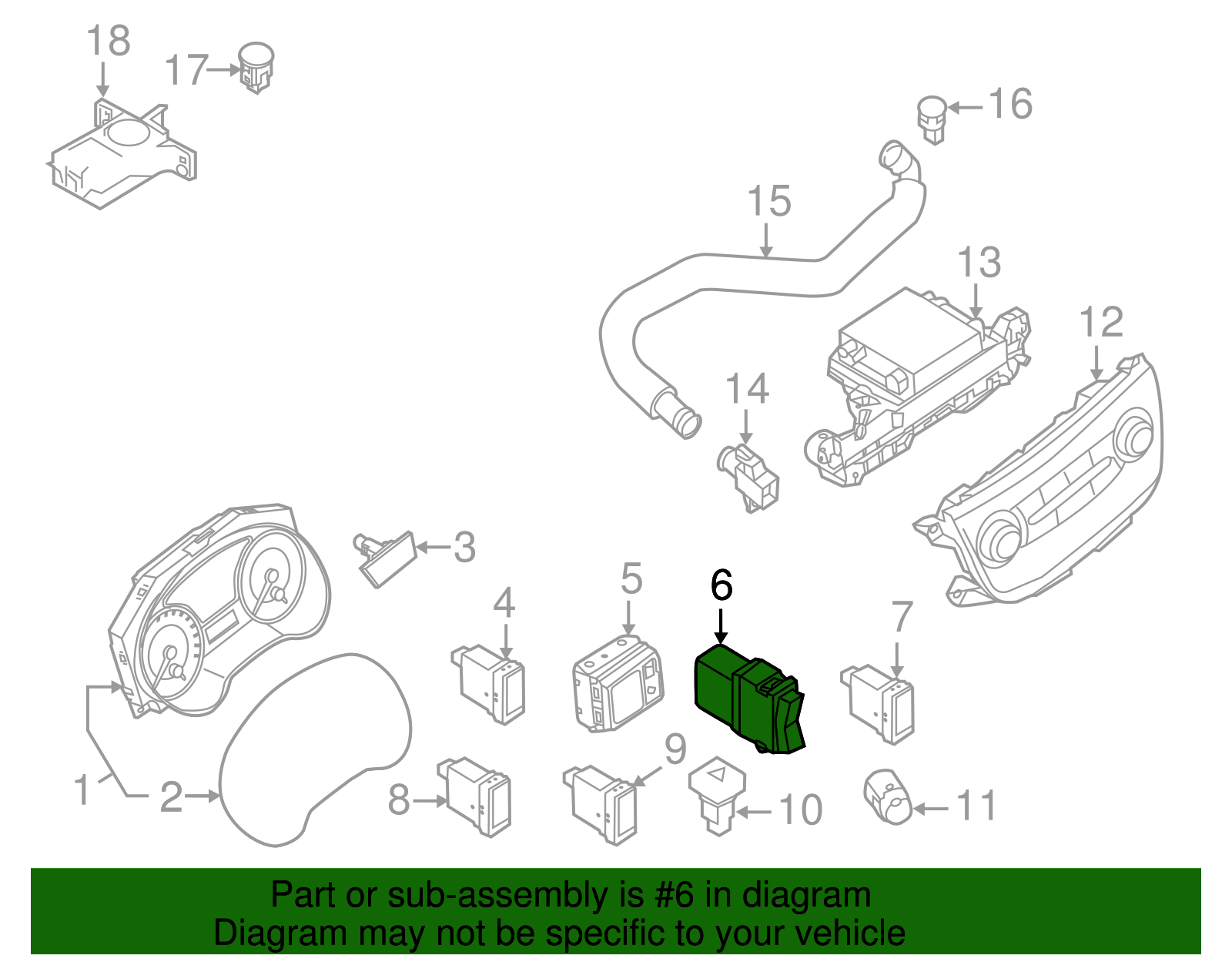25380-9Y000 - Trunk Lid Switch 2013-2019 Nissan Sentra