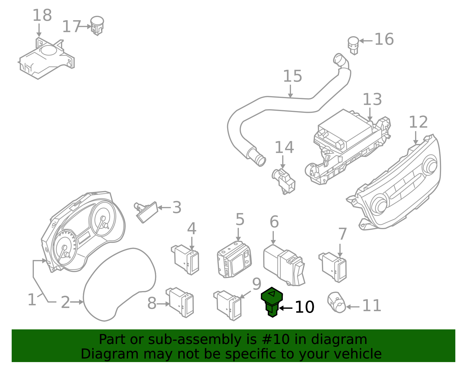 2013-2019 Nissan Sentra Hazard Switch 25290-3SG0A | OEM Parts Online